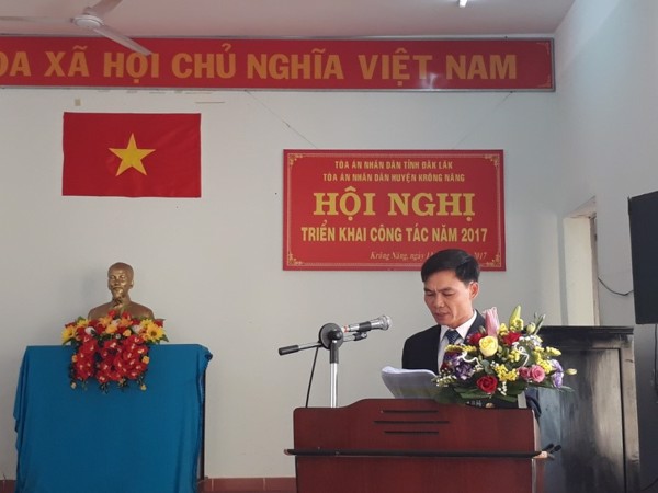 Tòa án nhân dân huyện Krông Năng tổ chức Hội nghị triển khai công tác năm 2017