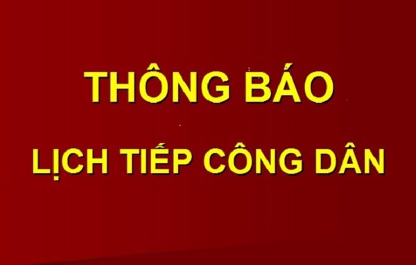 Lịch tiếp công dân của Giám đốc Sở Xây dựng, Thanh tra Sở Xây dựng