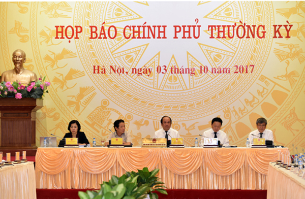 Nội dung Họp báo Chính phủ thường kỳ tháng 9/2017