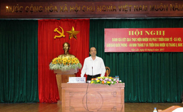 UBND tỉnh triển khai nhiệm vụ tháng 8 năm 2017