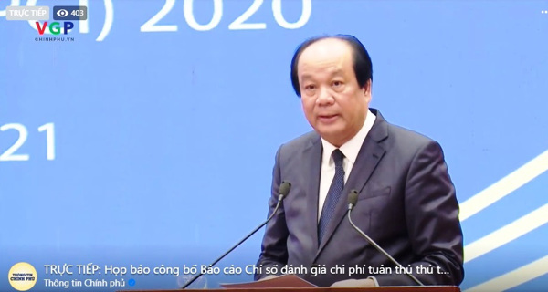 Công bố Chỉ số đánh giá chi phí tuân thủ TTHC.