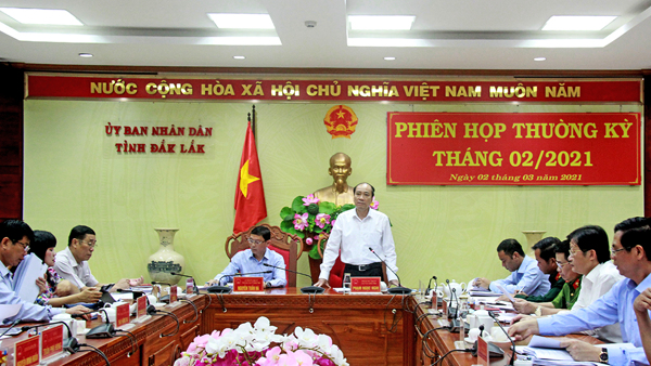 UBND tỉnh họp phiên thường kỳ tháng 02 năm 2021